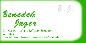 benedek jager business card